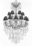 Swarovski Crystal Trimmed Chandelier Maria Theresa Crystal Chandelier Chandeliers Lighting With Black Shades H 50" X W 30" - Great For Dining Room Entryway Or Living Room - A83-B13/Cs/Blackshades/152/18Sw