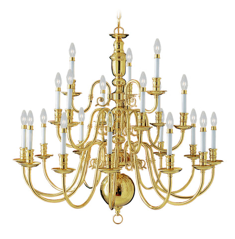 Livex Beacon Hill 21 Light Polished Brass Chandelier - C185-5321-02