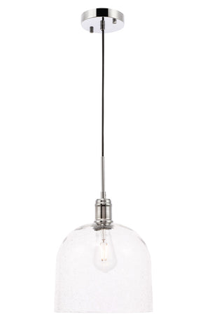 ZC121-LD6214C - Living District: Gabe 1 light Chrome and Clear seeded glass pendant