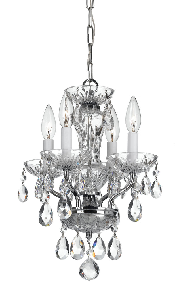 4 Light Chrome Traditional Chandelier Draped In Clear Swarovski Strass Crystal - C193-5534-CH-CL-S