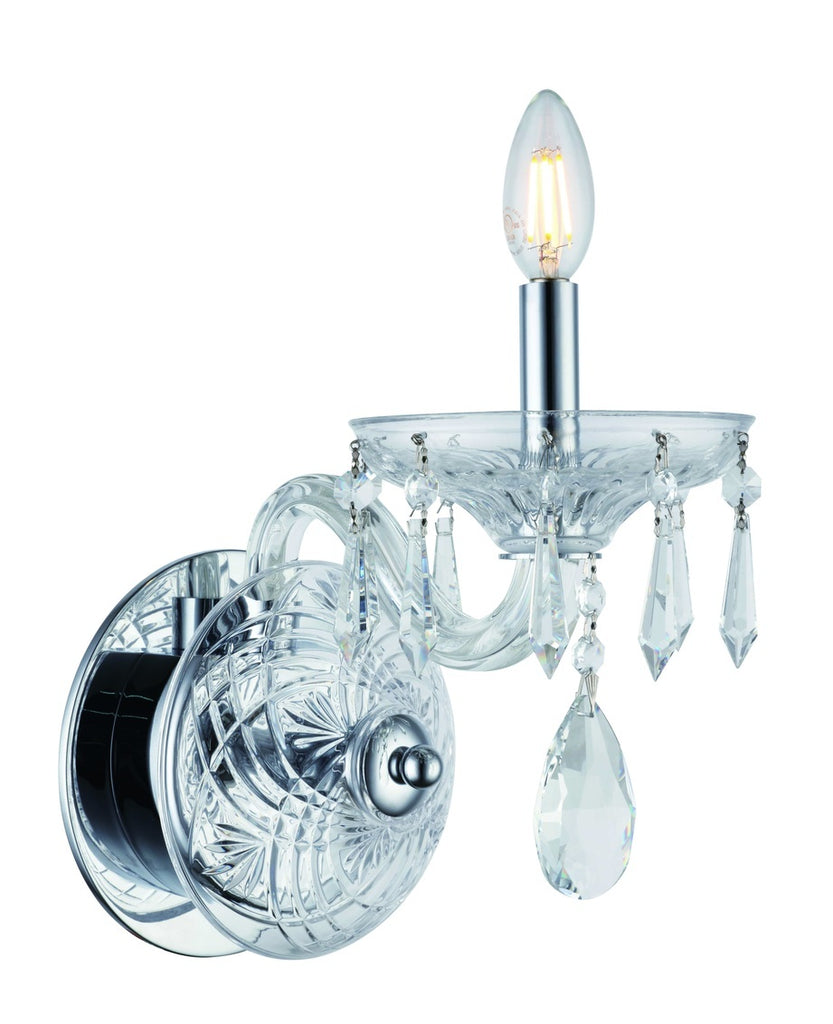 ZC121-7873W7C/RC - Regency Lighting: Elliott 1 light Chrome & Clear Wall Sconce Clear Royal Cut Crystal