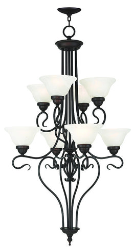 Livex Coronado 8 Light Bronze Foyer Chandelier - C185-6118-07