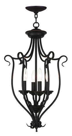 Livex Coronado 4 Light Bronze Foyer Chandelier - C185-6137-07