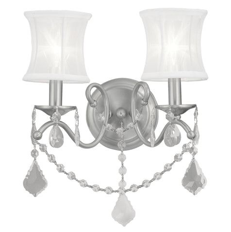 Livex Newcastle 2 Light Brushed Nickel Wall Sconce - C185-6302-91