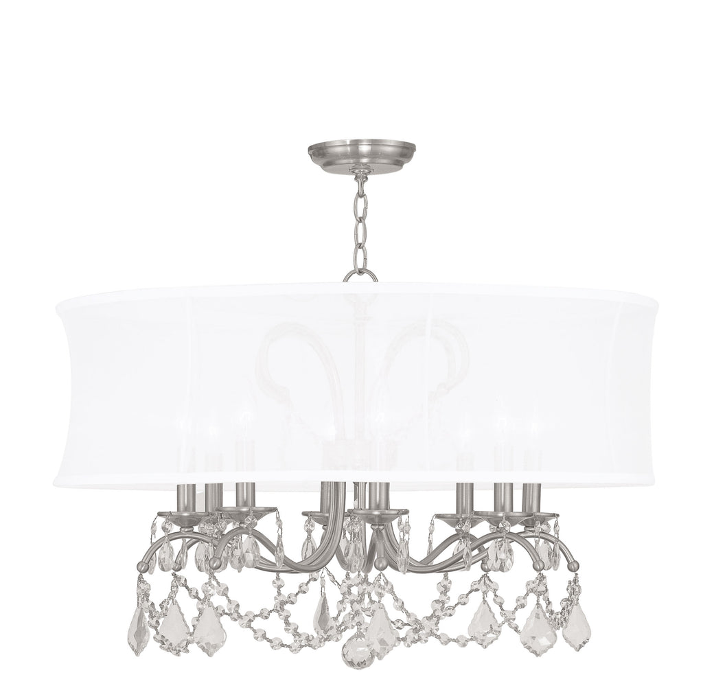 Livex Newcastle 8 Light Brushed Nickel Chandelier - C185-6308-91