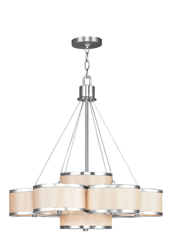 Livex Park Ridge 7 Light Brushed Nickel Chandelier - C185-6346-91