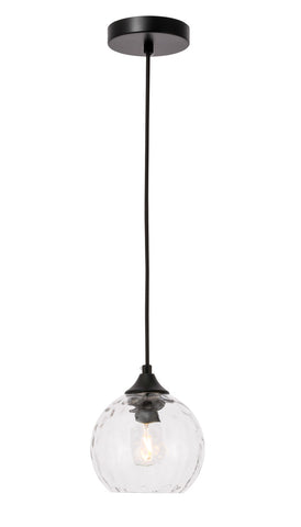 ZC121-LD2280 - Living District: Cashel 1 light Black and Clear glass pendant