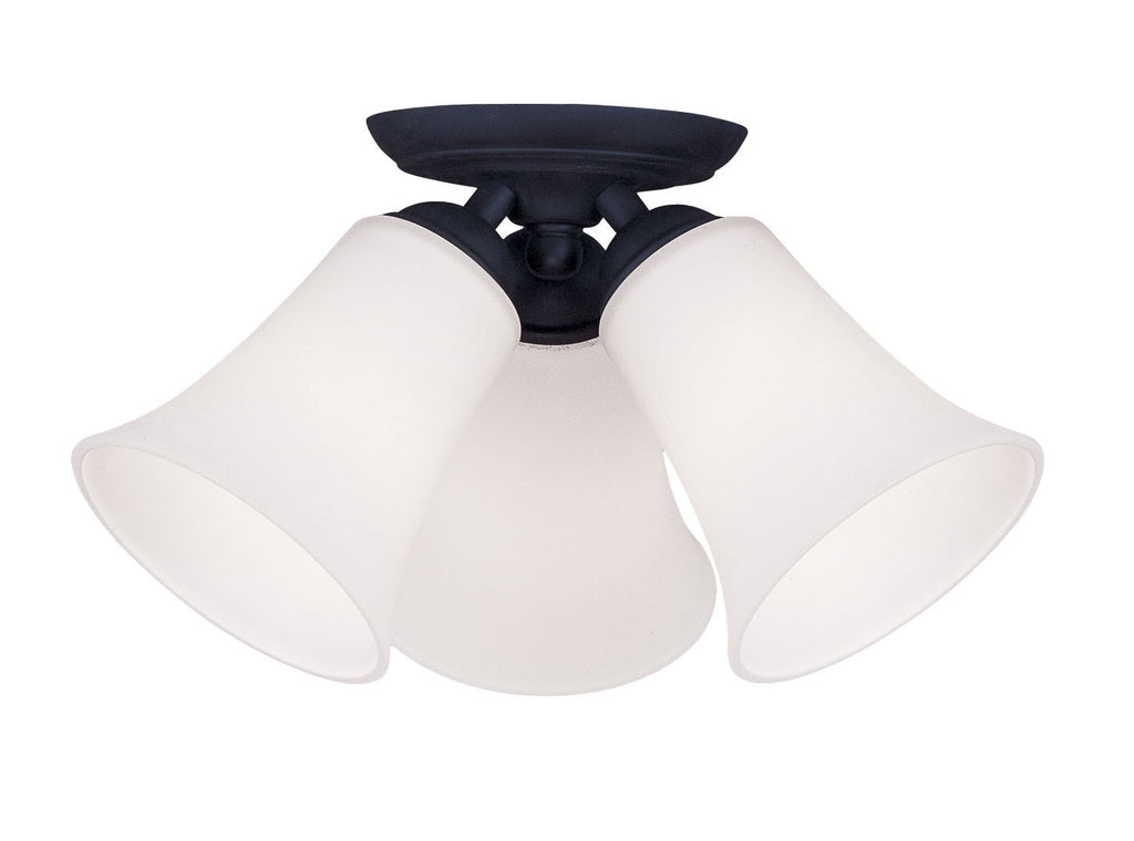 Livex Ridgedale 3 Light Black Ceiling Mount - C185-6462-04