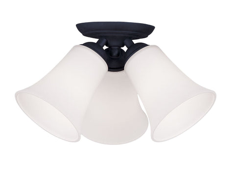 Livex Ridgedale 3 Light Black Ceiling Mount - C185-6462-04