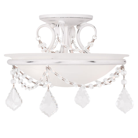 Livex Chesterfield/Pennington 2 Light Antique White Ceiling Mount - C185-6523-60