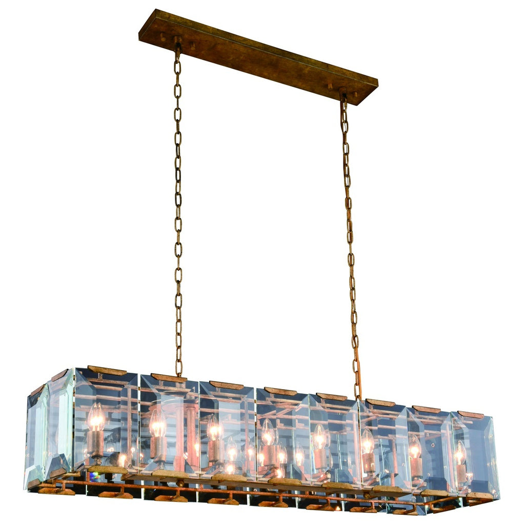 ZC121-1212D53GI - Urban Classic: Monaco 16 light Golden Iron Chandelier Clear Glass Crystal