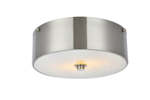 ZC121-LD6025 - Living District: Hazen 2 light 12 inch Burnished Nickel flush mount