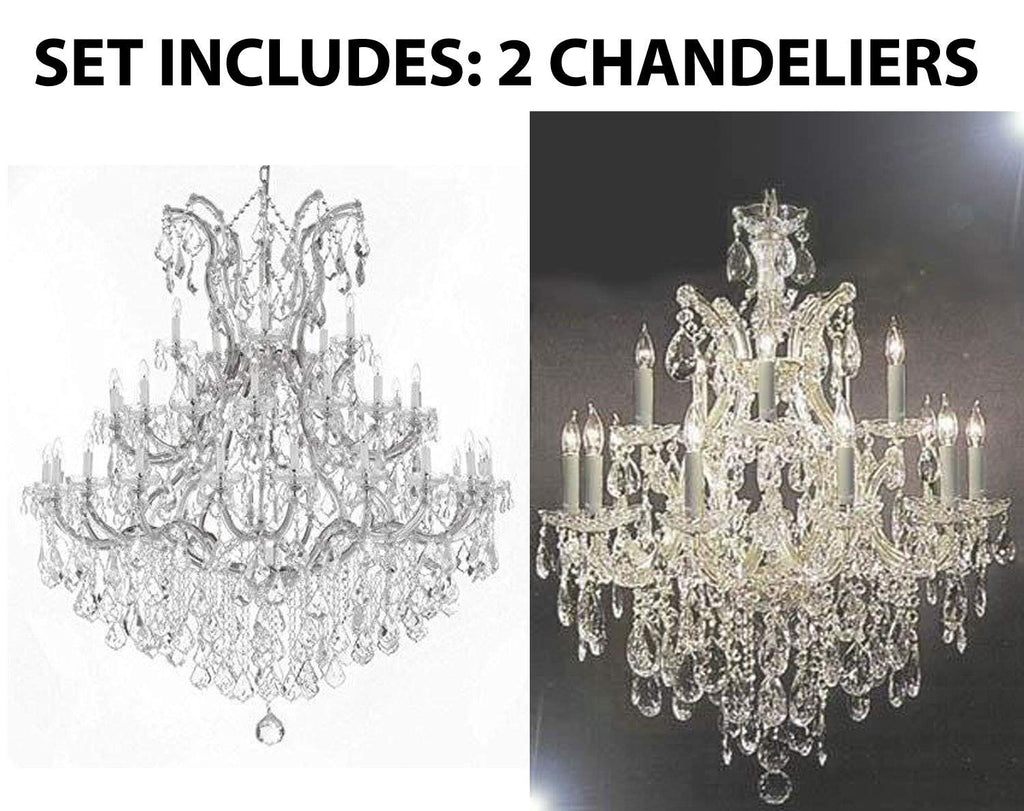 Set of 2-1 Large Foyer/Entryway Maria Theresa Empress Crystal (tm) Chandeliers Lighting! H 60" W 52" and 1 Chandelier Crystal Lighting Chandeliers H30 X W28 - CS/B12/2756/36+1 + CS/21532/12+1