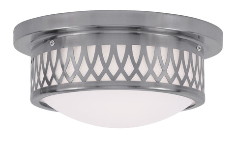 Livex Westfield 2 Light Brushed Nickel Ceiling Mount - C185-7351-91