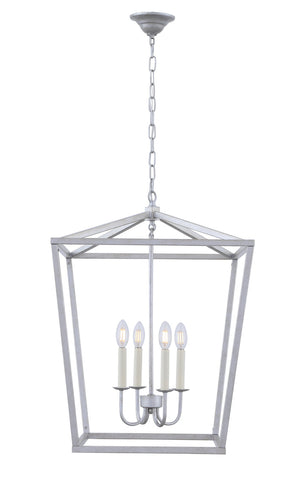 ZC121-LD6008D20S - Living District: Maddox 4 light Vintage Sliver pendant