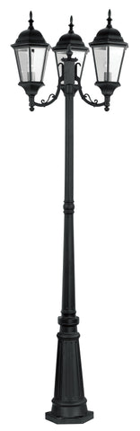 Livex Hamilton 3 Light Black Outdoor 3 Head Post - C185-7553-04