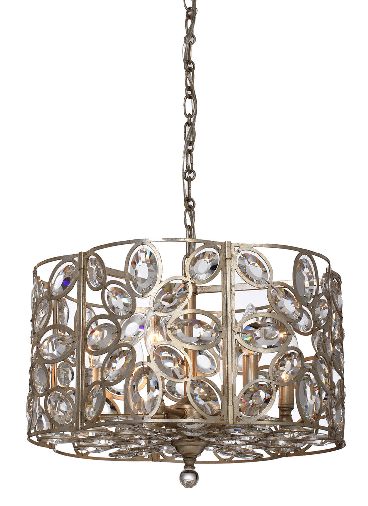 6 Light Distressed Twilight Eclectic Chandelier Draped In Hand Cut Crystal  - C193-7586-DT