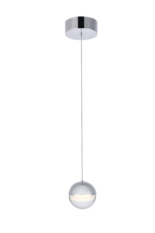 ZC121-3901D4C - Regency Lighting: Diego Collection LED 1-light pendant 5in x 4in chrome finish