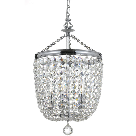 5 Light Polished Chrome Transitional  Traditional  Crystal Chandelier Draped In Clear Swarovski Strass Crystal - C193-785-CH-CL-S