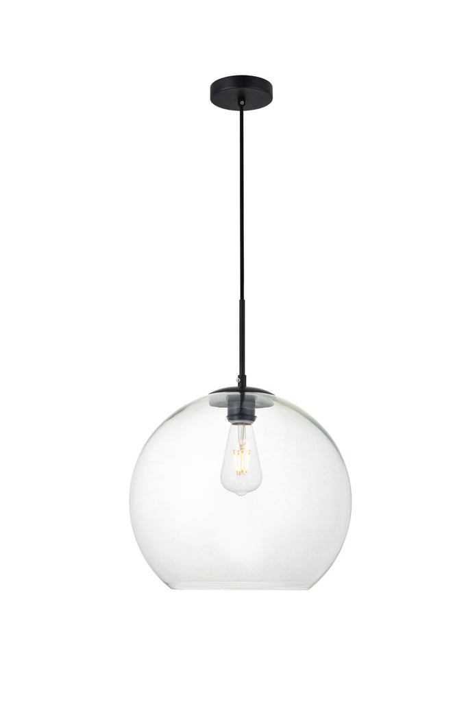 ZC121-LD2216BK - Living District: Baxter 1 Light Black Pendant With Clear Glass