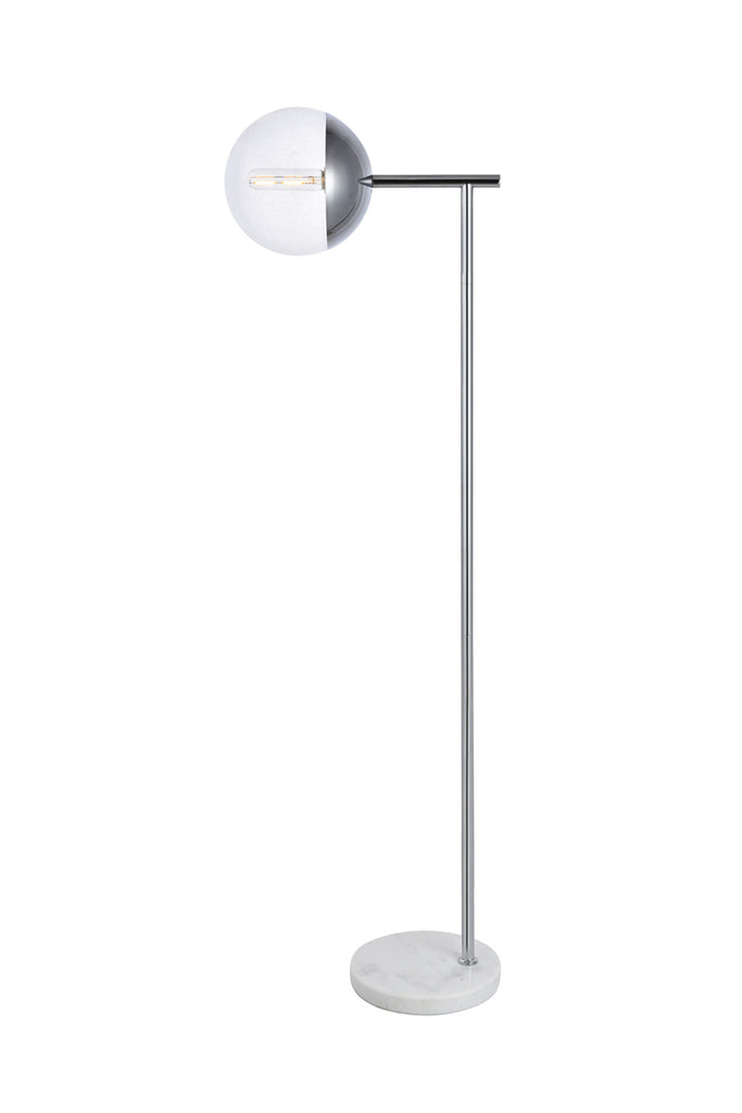 ZC121-LD6101C - Living District: Eclipse 1 Light Chrome Floor Lamp With Clear Glass