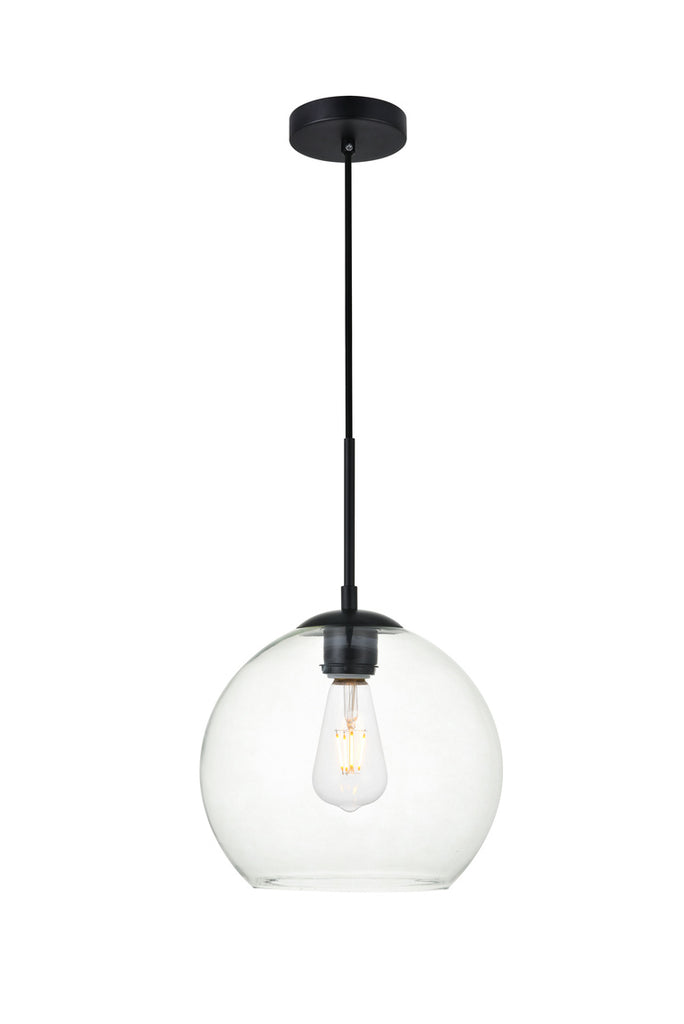 ZC121-LD2212BK - Living District: Baxter 1 Light Black Pendant With Clear Glass