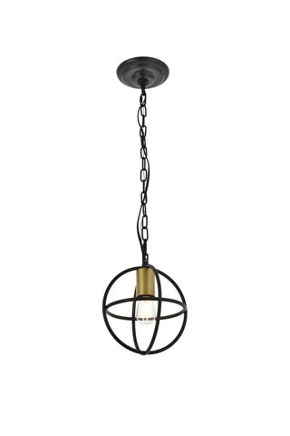 ZC121-LD4067D8BRD - Living District: Octavia 1 light Brass and Dark Brown Pendant