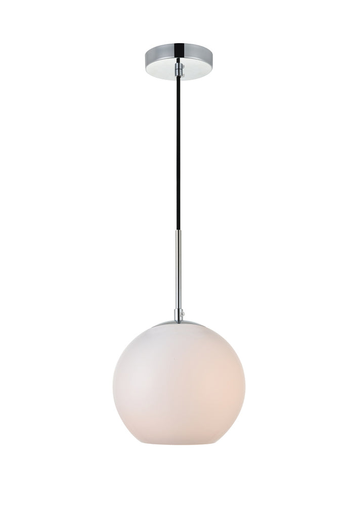 ZC121-LD2207C - Living District: Baxter 1 Light Chrome Pendant With Frosted White Glass