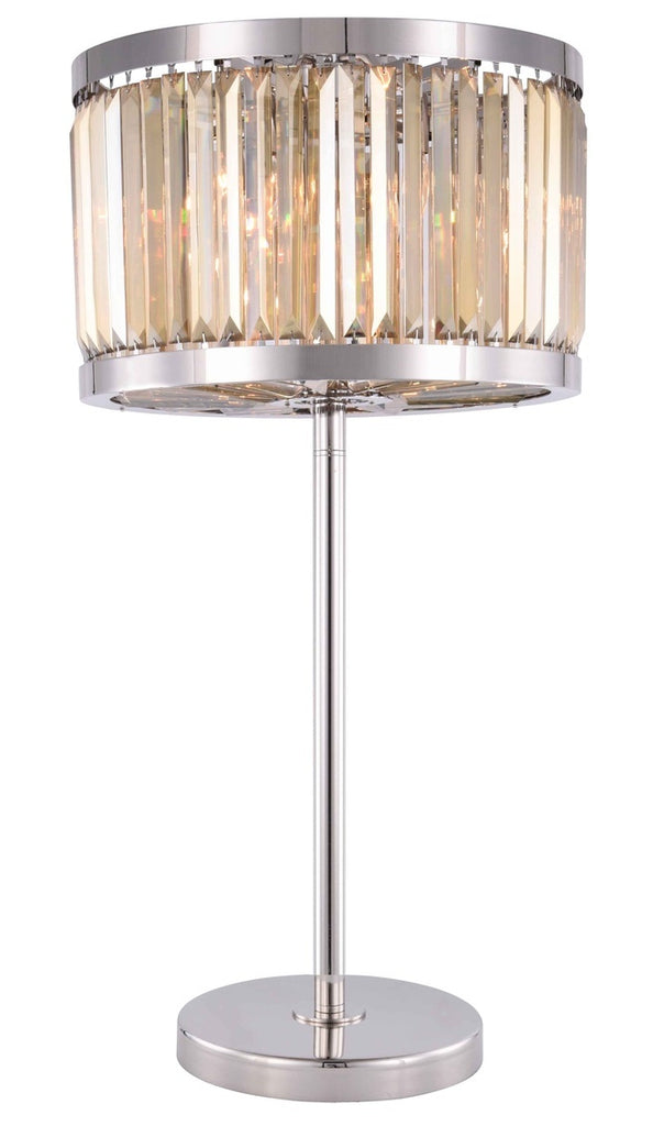 ZC121-1233TL18PN-GT/RC - Urban Classic: Chelsea 4 light Polished nickel Table Lamp Golden Teak (Smoky) Royal Cut Crystal