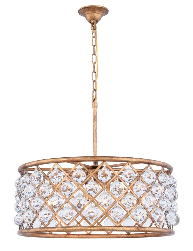 ZC121-1214D25GI/RC - Urban Classic: Madison 6 light Golden Iron Chandelier Clear Royal Cut Crystal