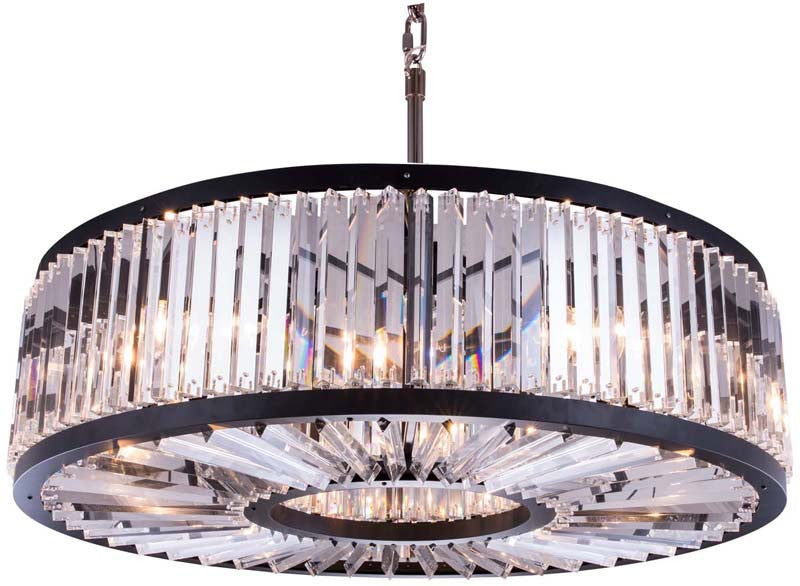 C121-1203G43MB/RC By Elegant Lighting - Chelsea Collection Mocha Brown Finish 10 Lights Pendant lamp