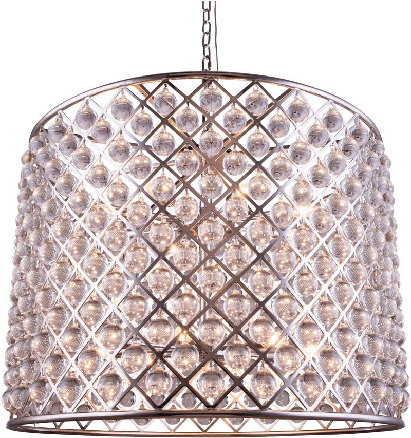 C121-1204D35PN/RC By Elegant Lighting - Madison Collection Polished nickel Finish 12 Lights Pendant lamp