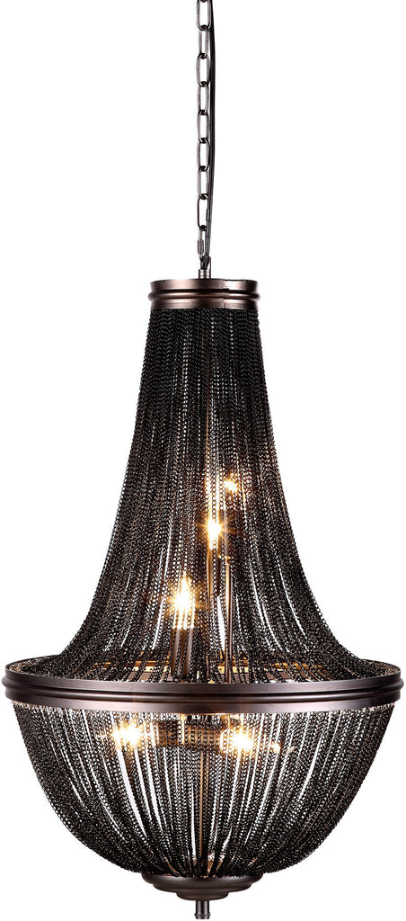 C121-1210D17DG By Elegant Lighting - Paloma Collection Dark Grey Finish 6 Lights Pendant Lamp