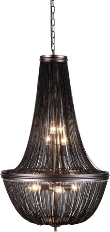 C121-1210D21DG By Elegant Lighting - Paloma Collection Dark Grey Finish 6 Lights Pendant Lamp