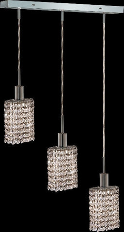 C121-1283D-O-E-CL/RC By Elegant Lighting Mini Collection 3 Lights Pendant Chrome Finish