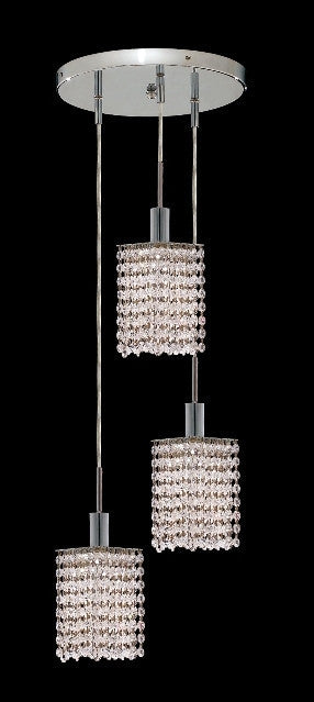 C121-1283D-R-S-CL/RC By Elegant Lighting Mini Collection 3 Lights Pendant Chrome Finish