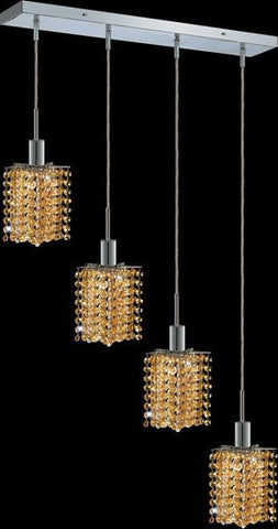 C121-1284D-O-P-LT/RC By Elegant Lighting Mini Collection 4 Lights Pendant Chrome Finish