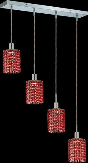 C121-1284D-O-R-BO/RC By Elegant Lighting Mini Collection 4 Lights Pendant Chrome Finish