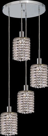 ZC121-1284D-R-R-CL/EC By Regency Lighting Mini Collection 4 Lights Pendant Chrome Finish