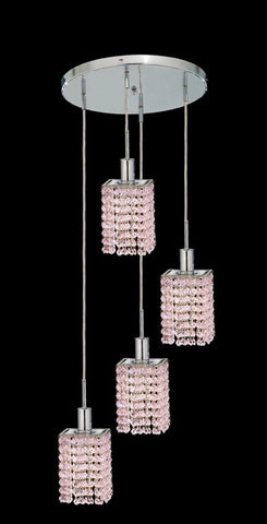 C121-1284D-R-S-RO/RC By Elegant Lighting Mini Collection 4 Lights Pendant Chrome Finish