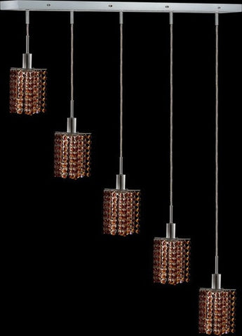 C121-1285D-O-P-TO/RC By Elegant Lighting Mini Collection 5 Lights Pendant Chrome Finish