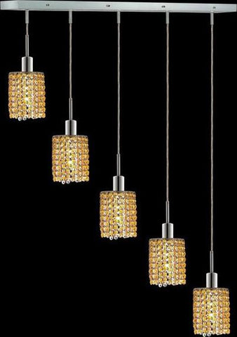 C121-1285D-O-R-LT/RC By Elegant Lighting Mini Collection 5 Lights Pendant Chrome Finish