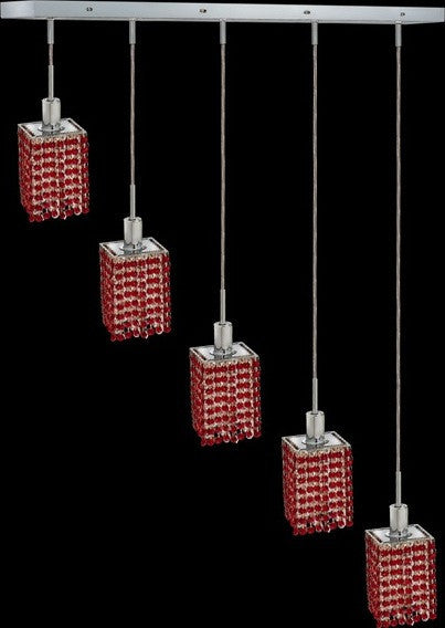 C121-1285D-O-S-BO/RC By Elegant Lighting Mini Collection 5 Lights Pendant Chrome Finish