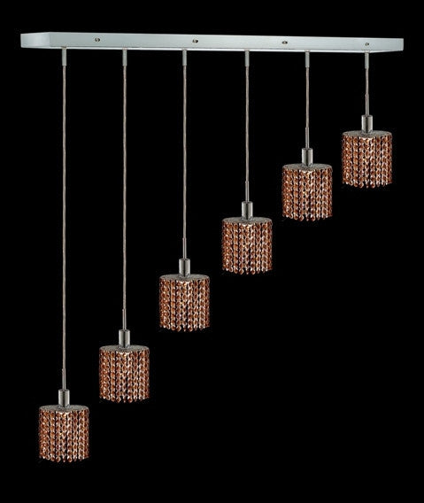 C121-1286D-O-E-TO/RC By Elegant Lighting Mini Collection 6 Lights Pendant Chrome Finish