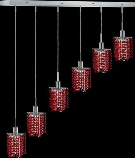 C121-1286D-O-P-BO/RC By Elegant Lighting Mini Collection 6 Lights Pendant Chrome Finish