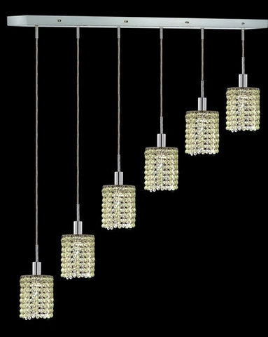 C121-1286D-O-R-LP/RC By Elegant Lighting Mini Collection 6 Lights Pendant Chrome Finish