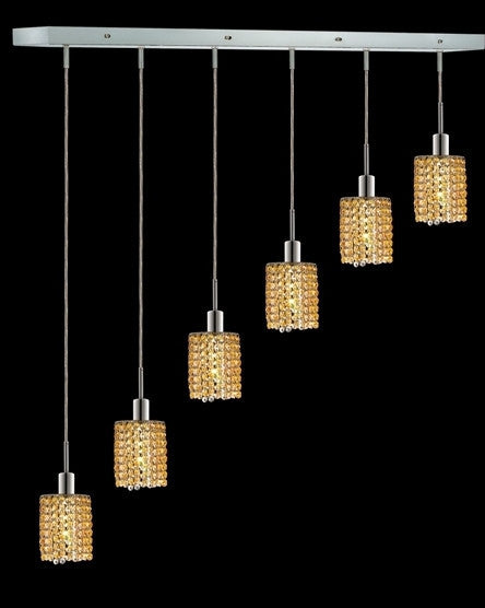 C121-1286D-O-R-LT/RC By Elegant Lighting Mini Collection 6 Lights Pendant Chrome Finish