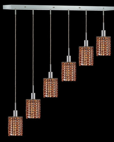 C121-1286D-O-R-TO/RC By Elegant Lighting Mini Collection 6 Lights Pendant Chrome Finish