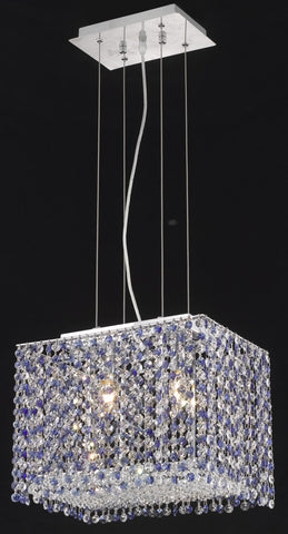 C121-1291D14C-BO/RC By Elegant Lighting Moda Collection 2 Light Chandeliers Chrome Finish