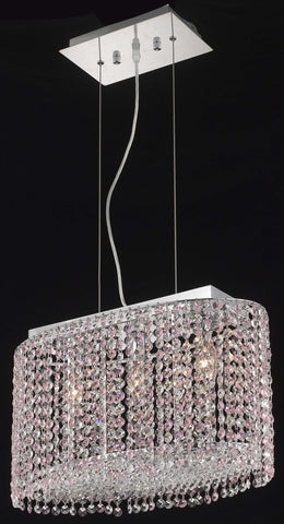 C121-1292D18C-BO/RC By Elegant Lighting Moda Collection 3 Light Chandeliers Chrome Finish